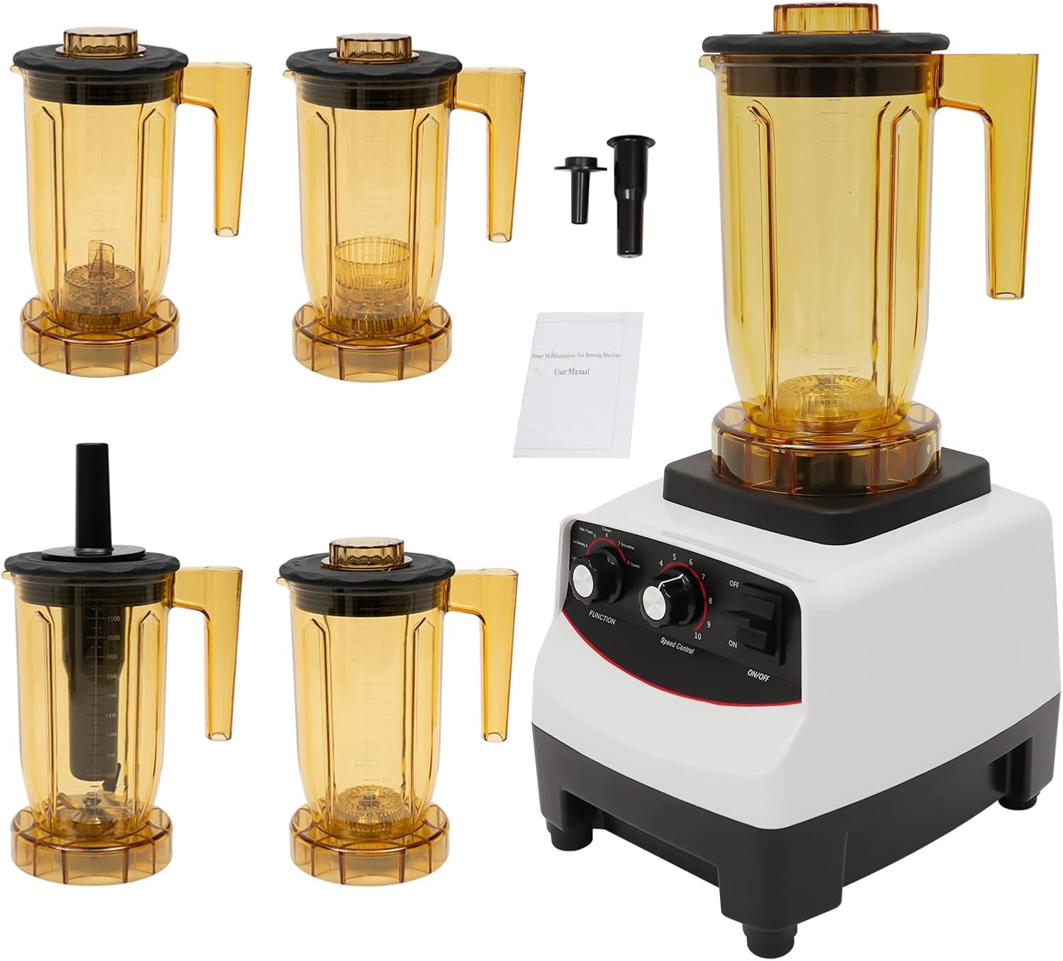 Bubble Tea Machine, 1200ml Multifuction Blender Tea Maker Machine 1800W Smoothie Blender 10 Gears Adjustable Speed Coffee Iced Tea Maker for Making Smoothies, Shakes, Pureed Fruit Juices