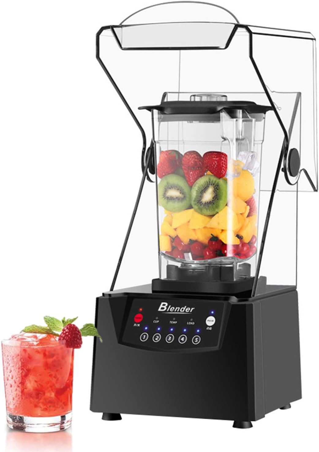 2200W Professional Smoothie Blender, 2L Stand Blender, with Self-Cleaning 6 Blades, Smart Control Panel, Shield Quiet Sound Enclosure, for Kitchen, Fruits, Shakes, Smoothies