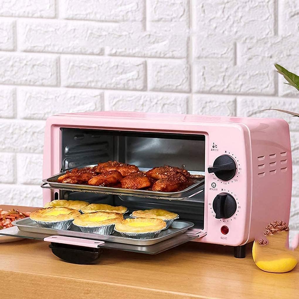 Mini Oven 9L, Air Fryer, Convection Toaster Oven, 0-230C, 60 Min Timer, 3 Shelves, Stainless Steel Heating, 3 Accessories, Ideal for Caravans & Dormitories