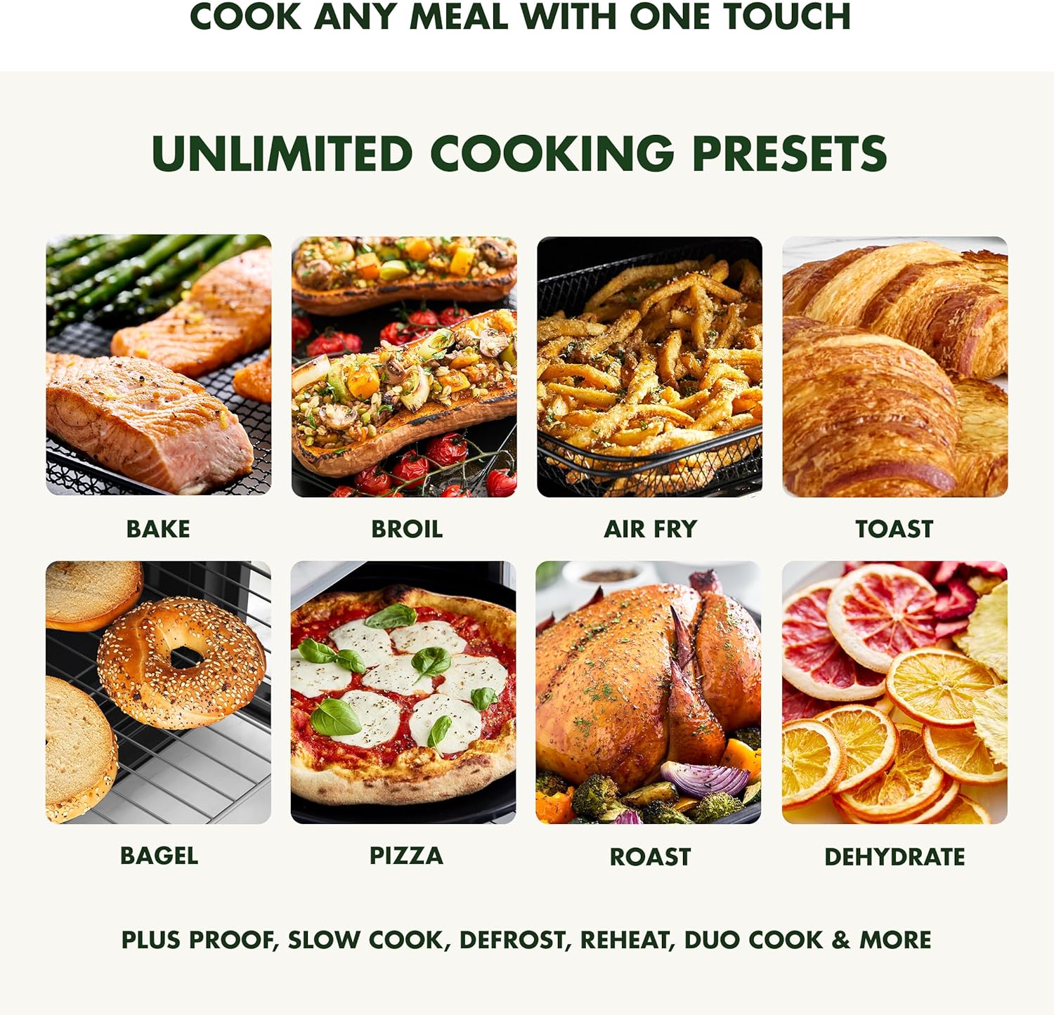 GreenPan 13-in-1 Elite Countertop Convection Oven & Air Fryer, PFAS-Free Ceramic Tray & Pizza Pan, Adjustable Racks, Multifunction Presets, Toaster, Bake, Broil, Roast, Proof, Dehydrate, Cloud Cream