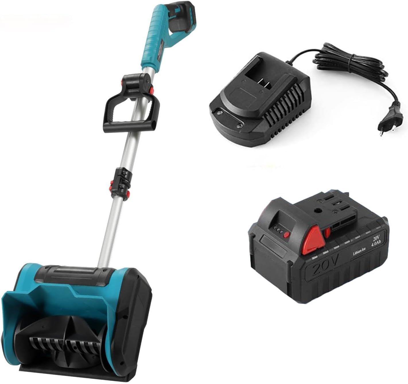 Cordless Snow Shovel,16 inch Electric Snow Shovel,Battery Snow Blower with Adjustable Handle,for Patio,Deck,Driveway,Blue-1Battery