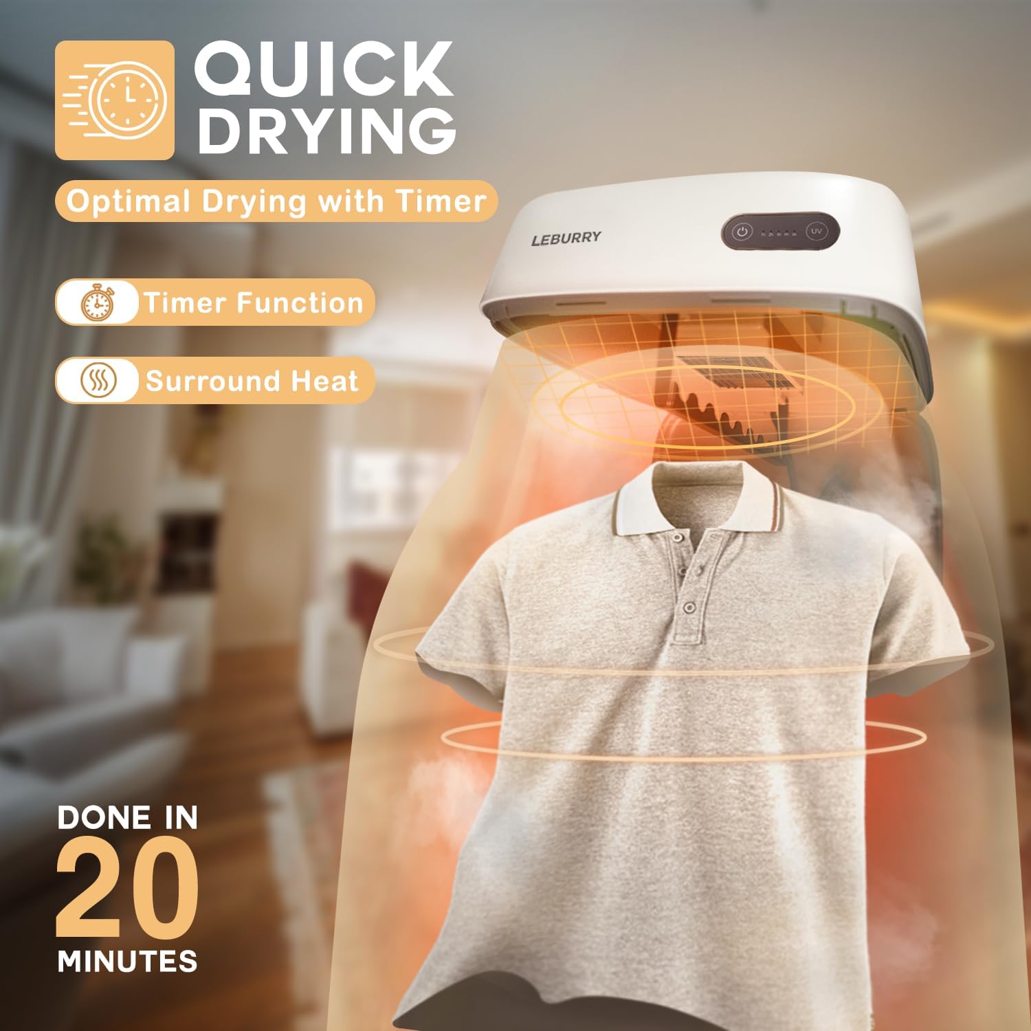 Portable Clothes Dryer - Portable Dryers for Laundry, Baby Clothes, Underwear, Socks - Safe and Convenient Fast Hanging Dryer - Compact Clothes Dryer for Home, Apartment, RV, Travel