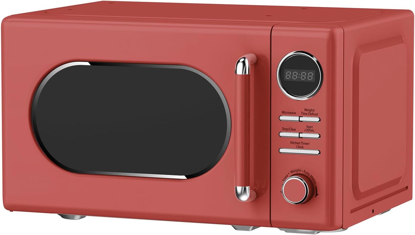 Magic Chef MC77CMR 0.7-Cu. Ft. 700-Watt Retro Countertop Microwave (Red)