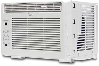 Midea 5000 BTU Window Air Conditioner ComfortSense Remote 150 sq ft, 450W, 56 dB noise level, 3 cooling modes and 3 fan speeds - MAW05R1WWT-T (Renewed)
