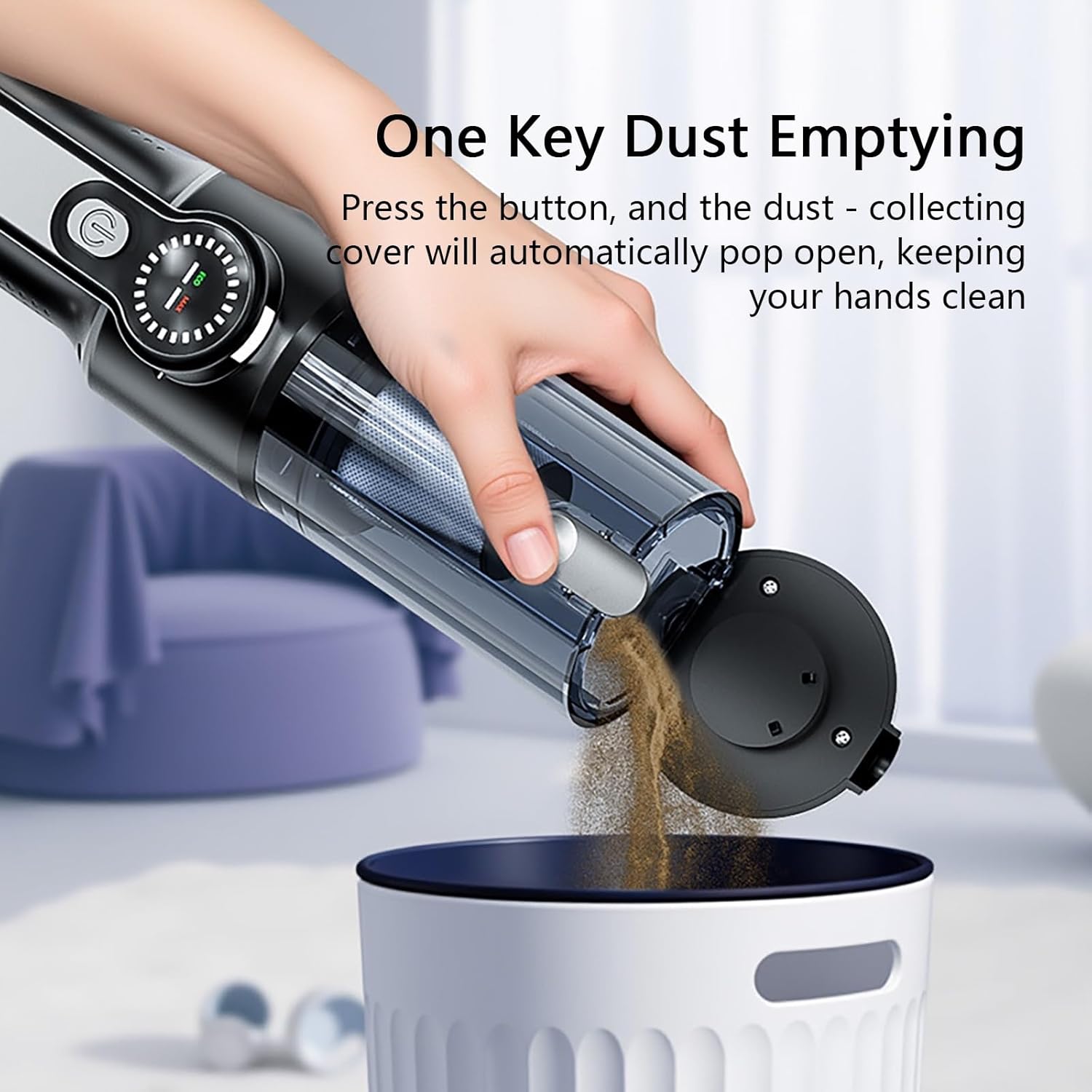 Handheld Vacuums 2-in-1 Cordless, Wet/Dry Use, 16KPA Power, 26Mins Battery, Portable for Car Spills, Pet Accidents & Home Messes, Compact Design with Washable Filter(Orange)