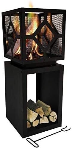 Outdoor Fire Pit BBQ Grill Bonfire Pit Upright Fire Pits Outdoor Large Bonfire Wood Burning Patio Outdoor Party Play Camping in The Wild Fire Iron