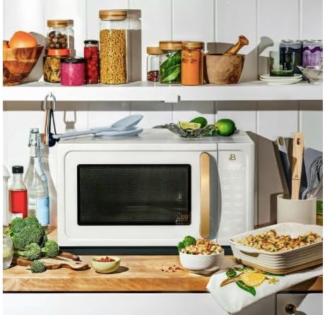 Beautiful 1.1 Cu Ft Sensor Microwave Oven, 1000W, 15 Presets, Touch Display (Beautiful White)