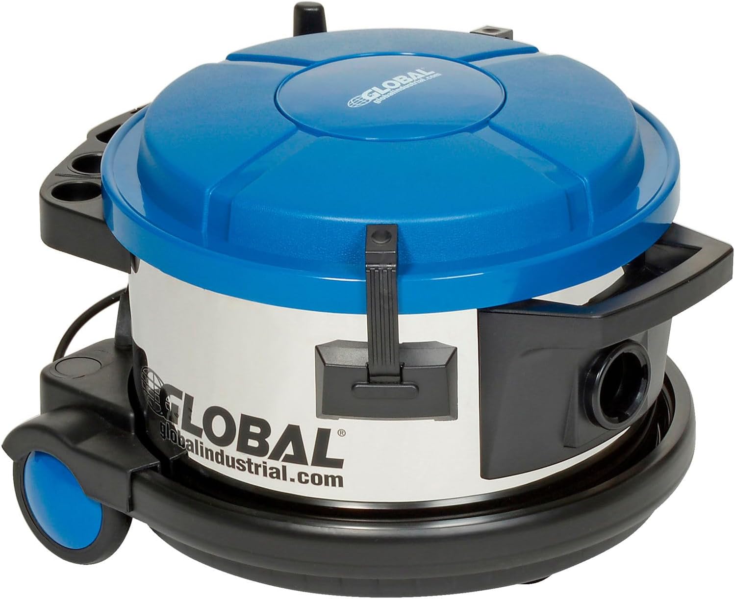 Global Industrial Commercial HEPA Canister Vacuum with Tool Kit, Stainless Steel, 4 Gallon Capacity, 90 CFM, 120V, 26'L Power Cord, Lightweight & Quiet 78 dB