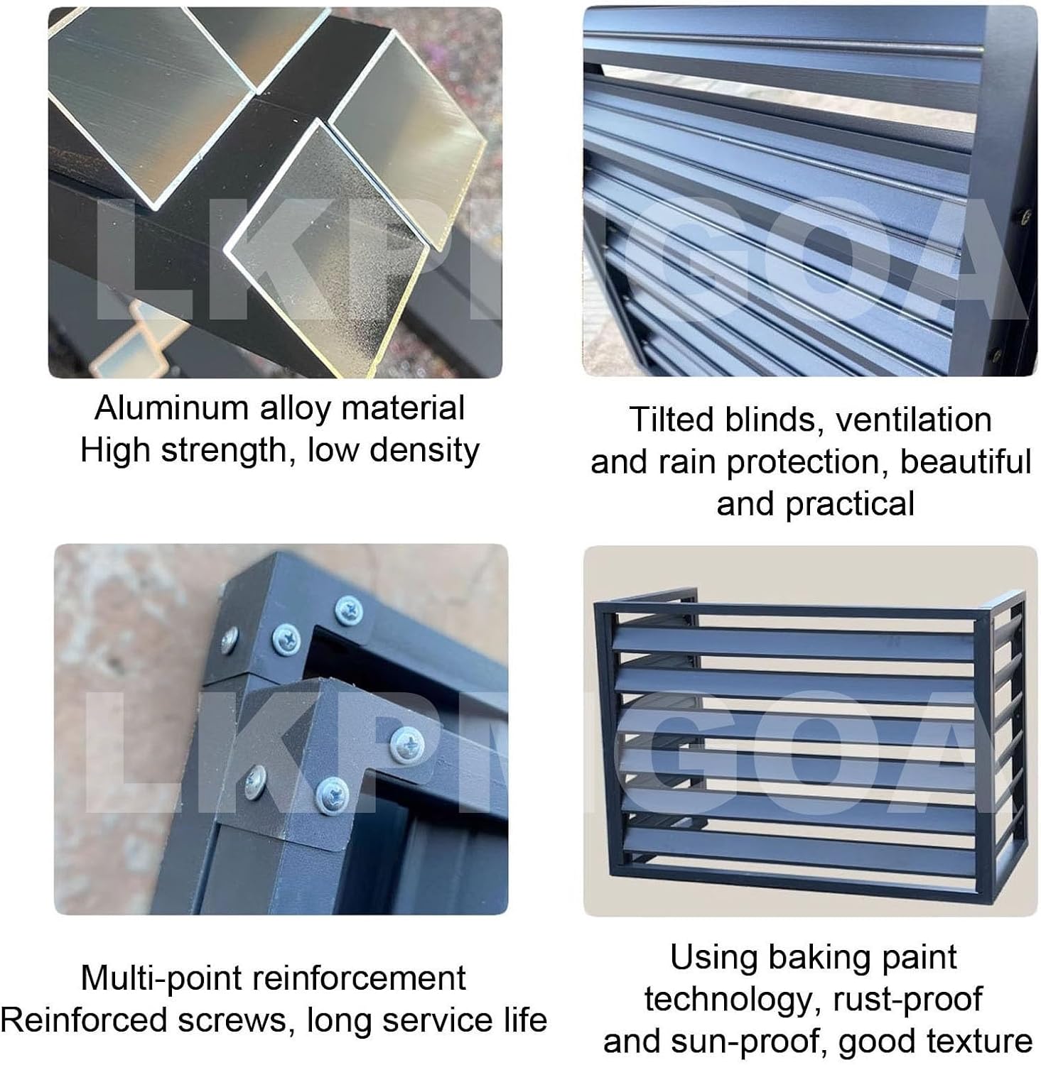 Aluminum Alloy Air Conditioner Fence, Support for Waterproof Plants, Privacy Fence, Theft Proof, Sturdy, Noise reducing(White,110cm)