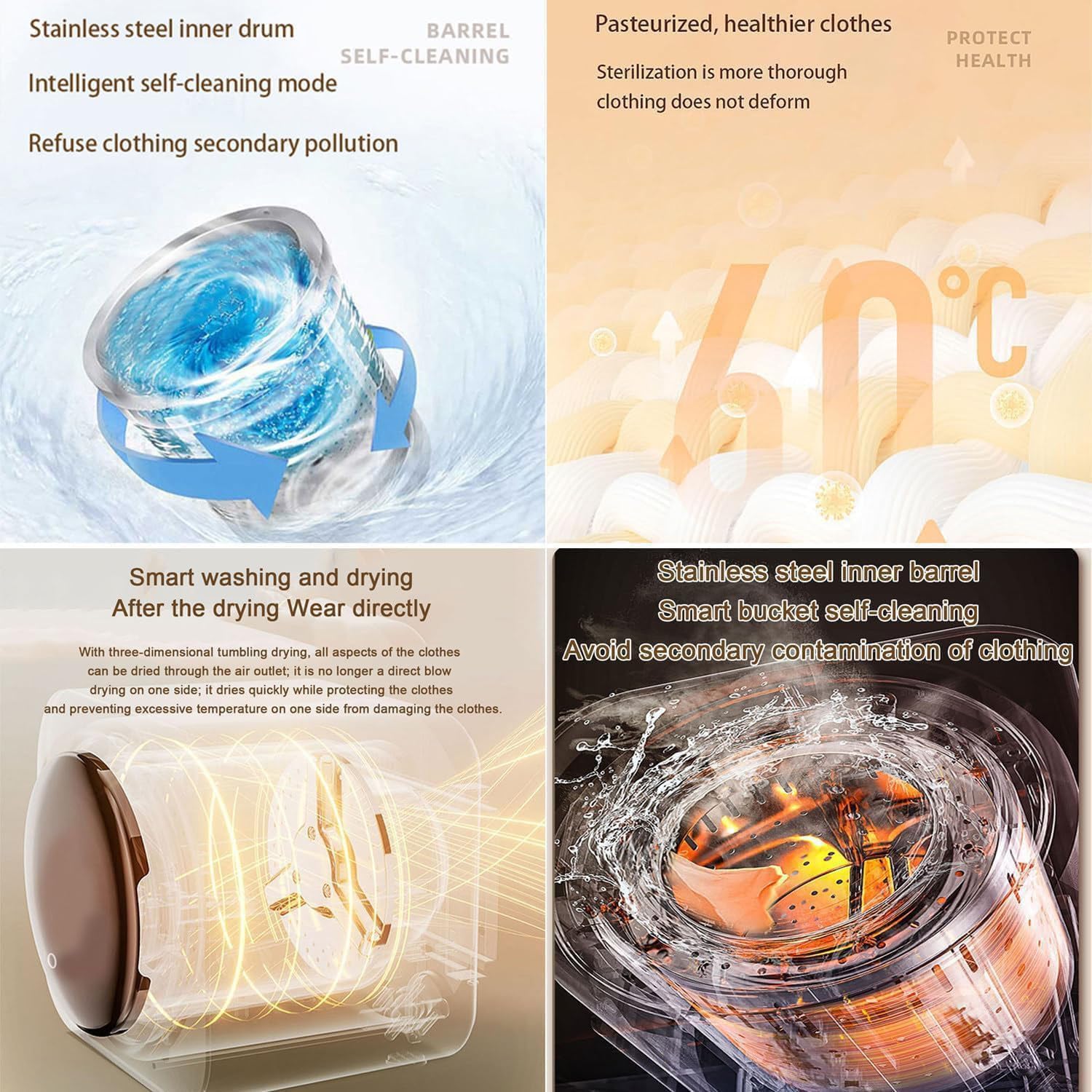 Underwear Washing Machine, Wall-Mounted Electric Washing Machine, Fully Automatic Small Mini Sock Washing Machine, Compact Washer with Spin Dryer, for Apartment Laundry