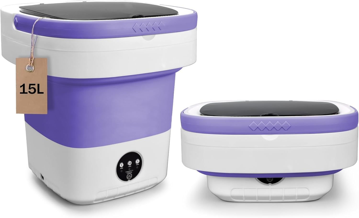 Portable Mini Washer, 15L Large Capacity Foldable Laundry Machine, Deep Clean Baby Clothes, Underwear & More | Ideal for Apartments, Dorms, Hotels