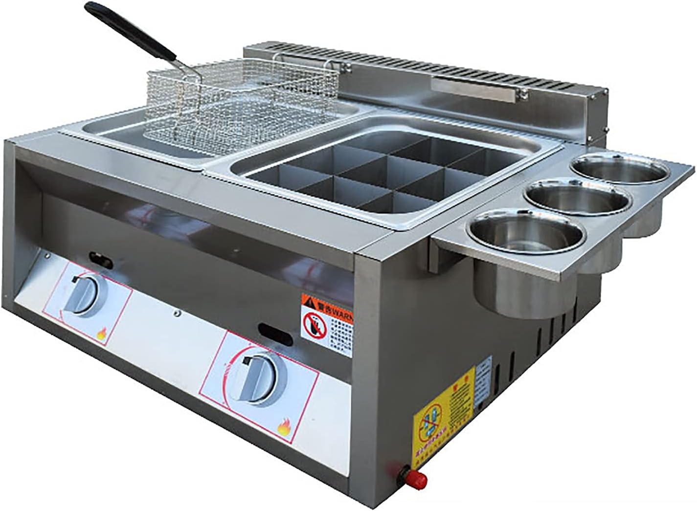 Commercial Gas Fryer 6L/12L - Stainless Steel Deep Fryer for Outdoor Cooking,Ideal for Home Kitchen and Restaurant Use,6L+6L