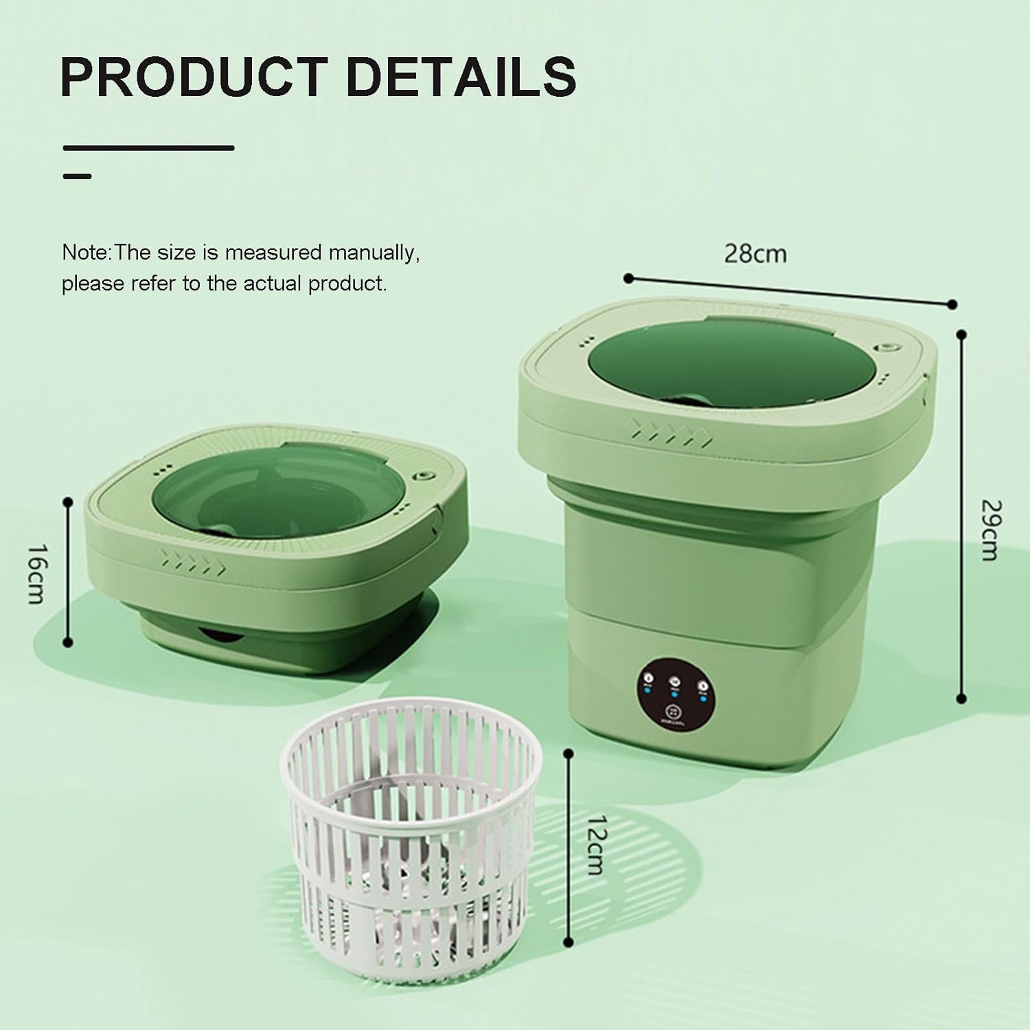 Foldable Portable Washing Machine, 6.5L Compact Mini Washing Washer Machine for Baby Clothes Underwear Laundry Apartment Dorms Rv Travel Camping (Color : Pink)