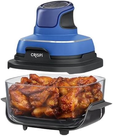 Ninja Crispi 5-in-1 Portable Glass Air Fry Cooking System, 3 Containers & Cover 4-QT, 2.5QT 6-CUP Containers ALL IN ONE