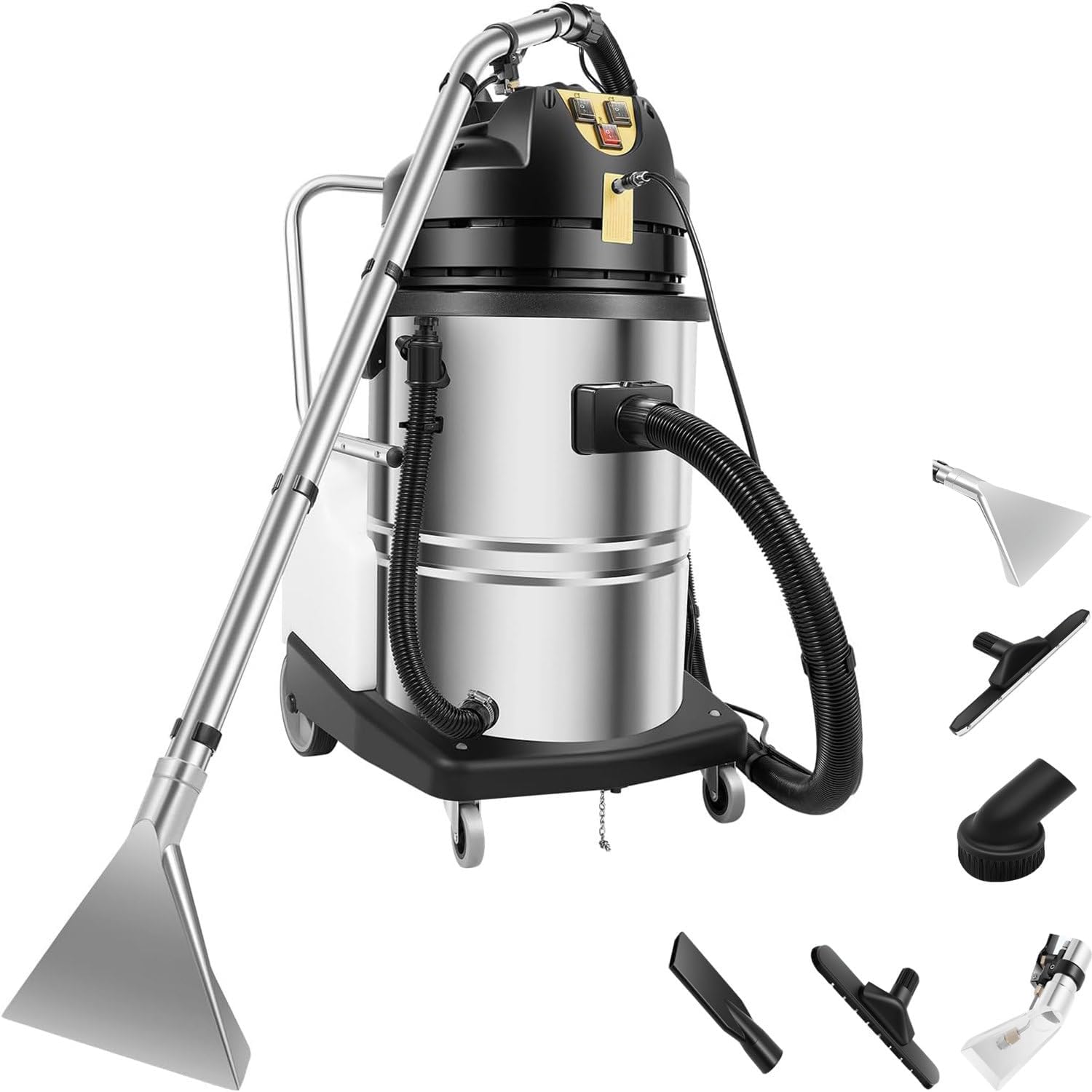 60L Commercial Carpet Cleaner Machine, 2-in-1 Wet Dry Carpet Spraying,Extractor Vacuum Washing Machine,Floor Brush Cleaner,2110W,Professional Carpet Cleaning Machine with 6 Suction Tools