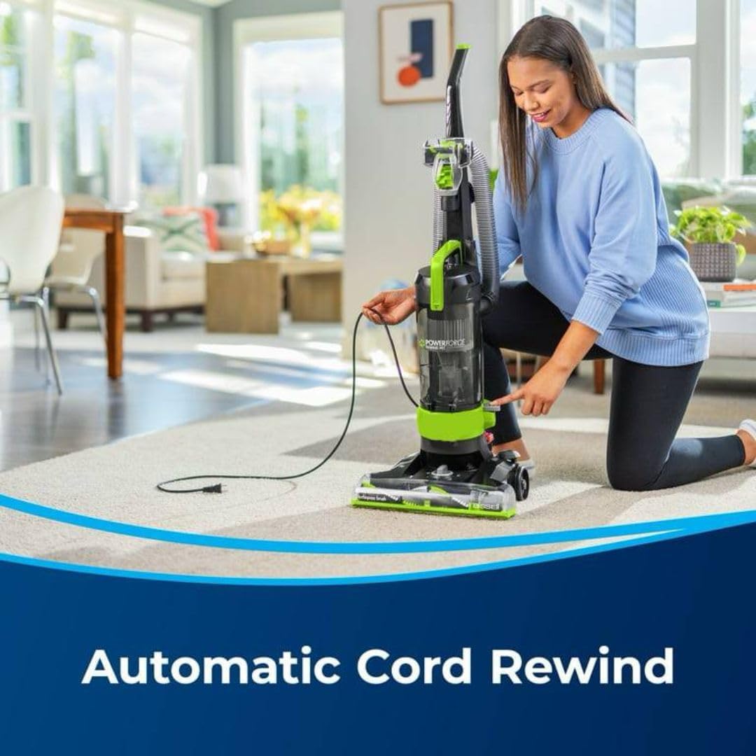 BIISSEELL PowerForce Helix Turbo Rewind Pet Upright Vacuum High Suction for Deep Cleaning