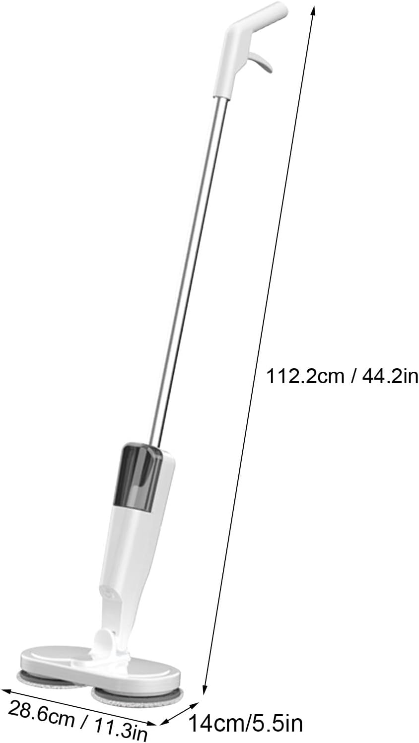 Electric Mop for Floor Cleaning,Floor Daily Light Cleaning,Rechargeable Lightweight Cordless Electric Mop with Water Sprayer for Hardwood Tile Marble Floors(White)