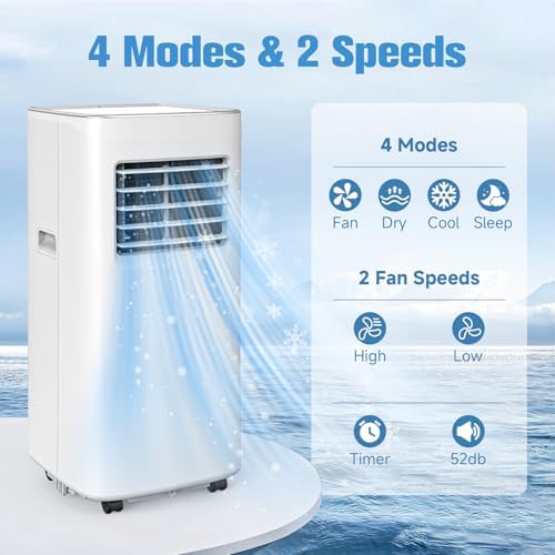 Portable Air Conditioner,8500 BTU Portable ac units up to 360 Sq.Ft,Portable ac units for Homeowner,Renter,family White