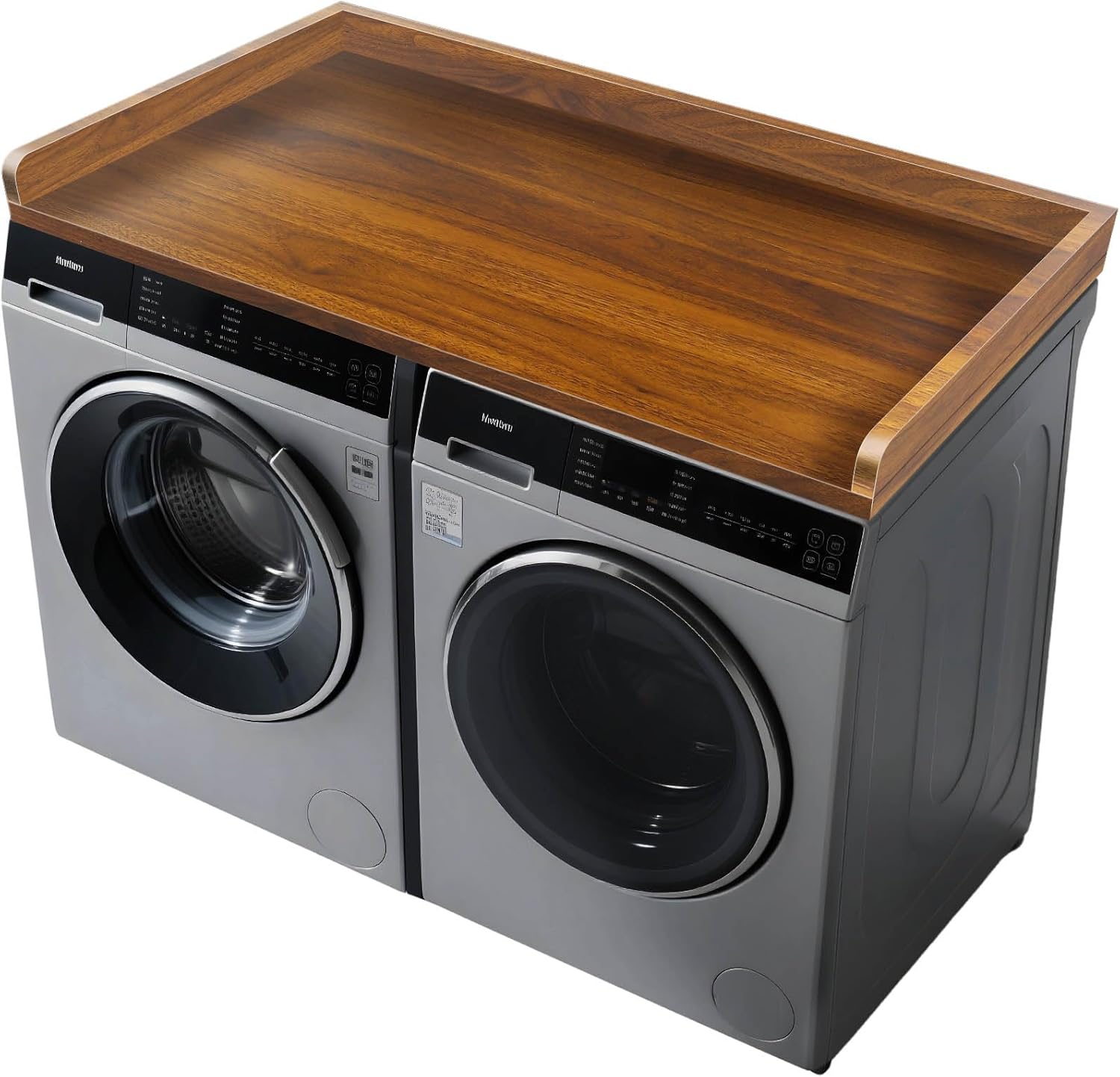 FAHKNS Washer Dryer Countertop - Wood Laundry Washer Dryer Topper with Anti-Slip Mat, 54