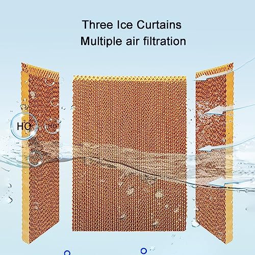 Air Coolers for Home 3 in 1 Evaporative Air Cooler, 3 Speeds Portable Room Air Conditioner, 4 Ice Crystal Boxes & 55L Water Tank, Auto Oscillation