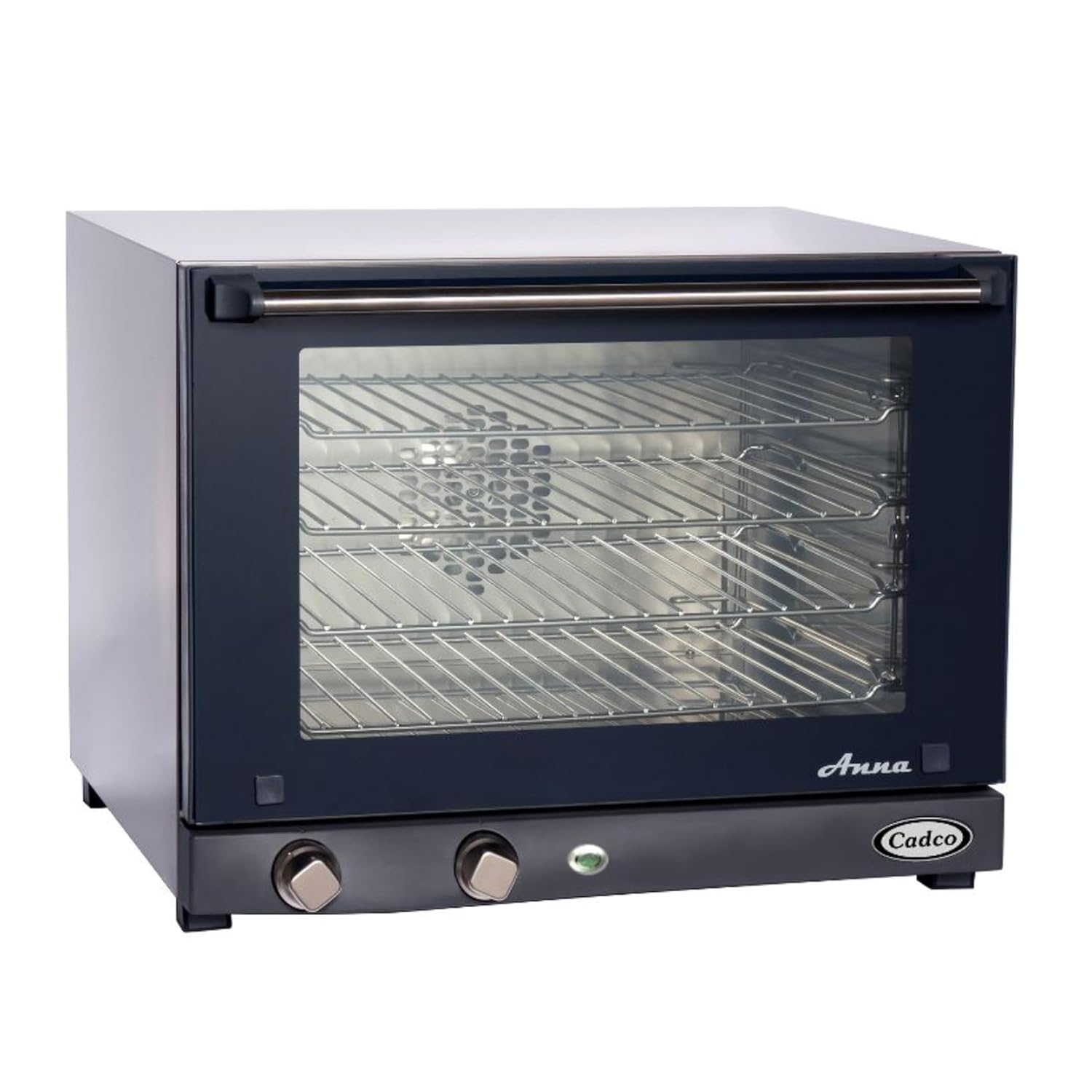 Cadco OV-023 Compact Half Size Convection Oven with Manual Controls, 208-240-Volt/2700-Watt, Stainless/Black, For Commercial Use, 120 lbs.