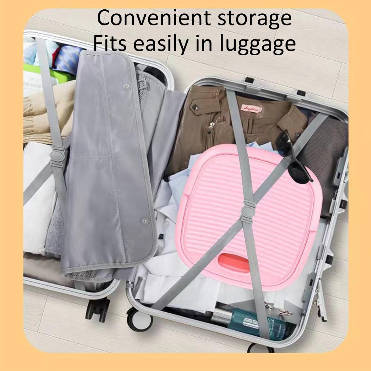 Portable Washing Machine, Mini Washing Machine Foldable, 4.5l with Drain Basket, for Baby Washing Machine Apartment, Laundry, Camping, Rv, Travel (Color : Pink)