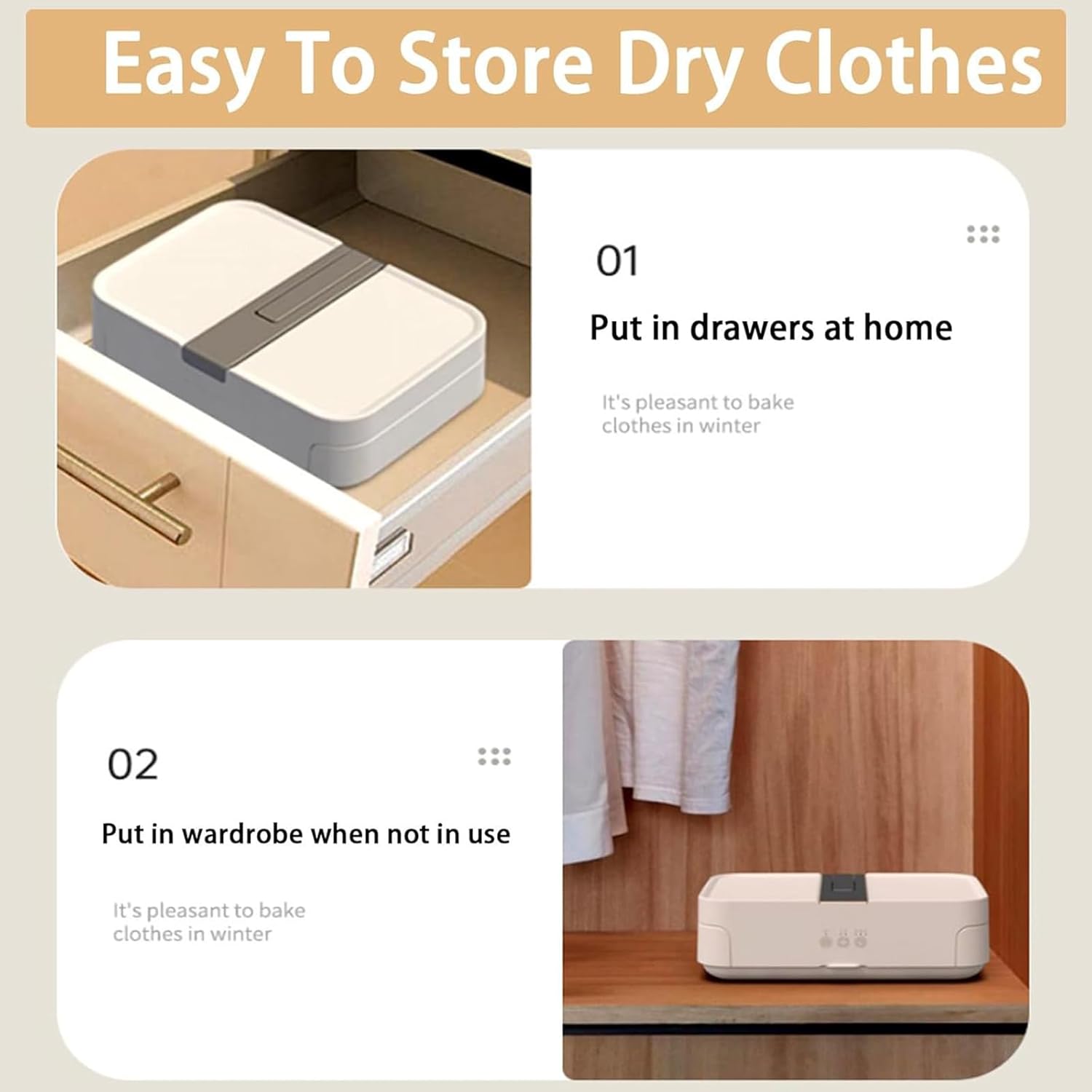 Indoor Portable Electric Clothes Dryer, Mini Folding Heated Clothes Drying Rack, Can Be Hung on Glass, Bathroom Wall Tiles, Wardrobe, Timer,