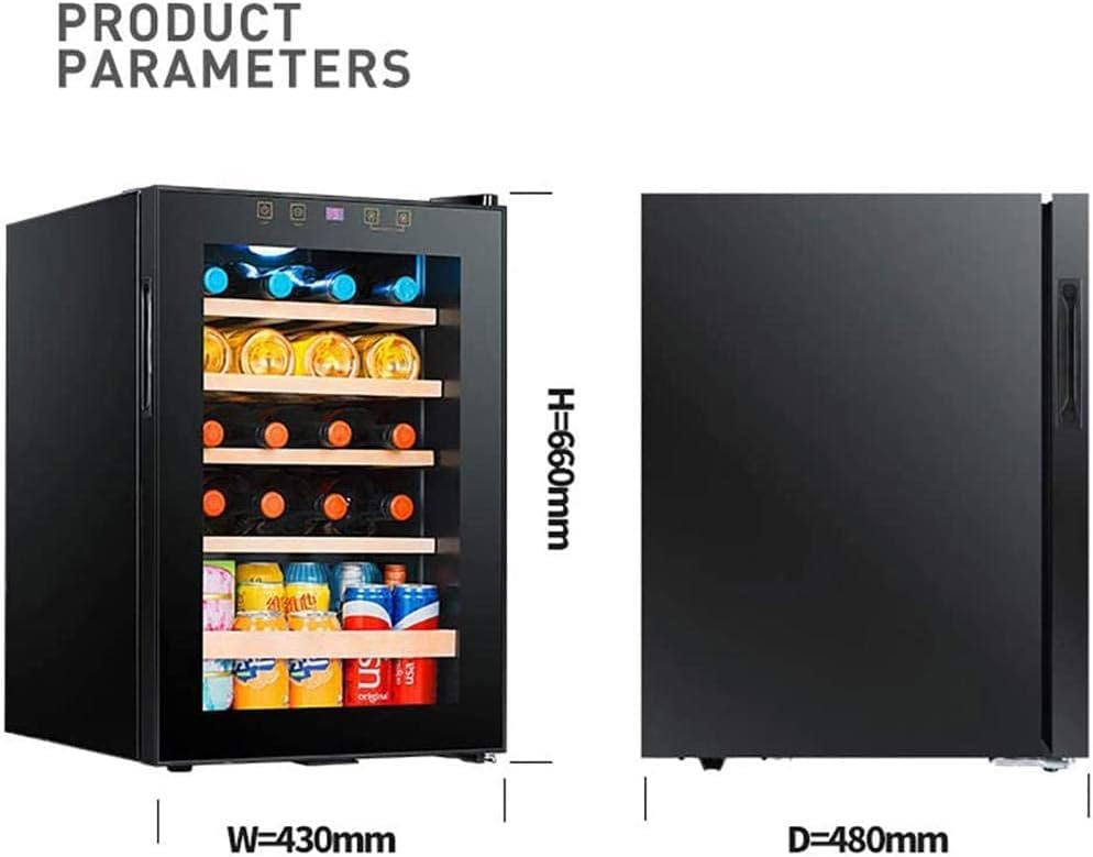 Compressor Wine 19 Bottle Cooler Refrigerator w/Lock Large Freestanding Wine Cellar Countertop Beverage Fridge Adjustable Beech Wood Shelves Black