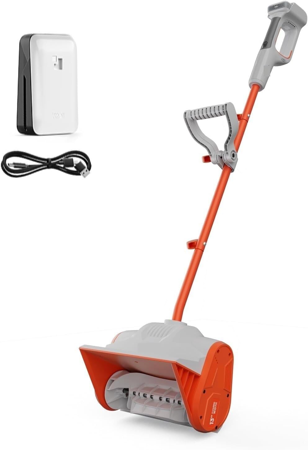 Lightweight Electric Snow Shovel, Battery Powered, for Clearing Snow from Driveways, Sidewalks, and Patios(20V Snow Shovel 13'')