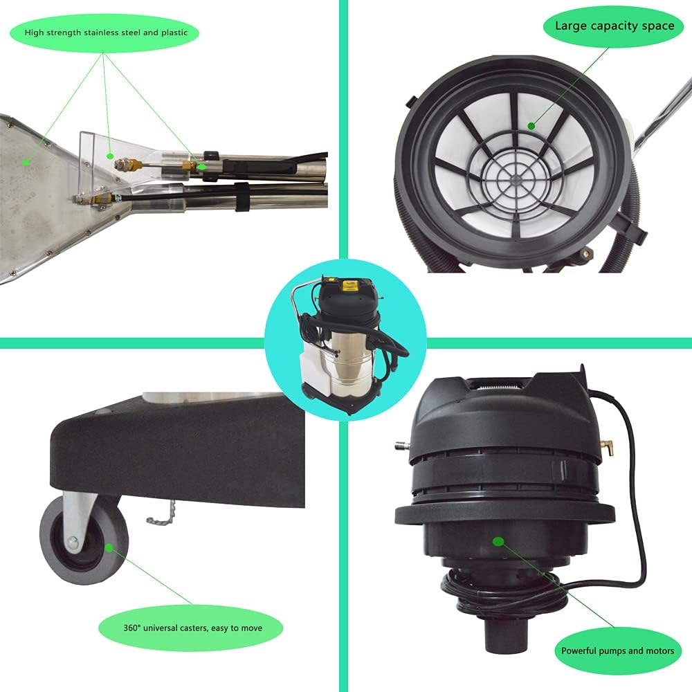 Upright Carpet Cleaner Canister Cleaner Machine Carpet Cleaning Machine with Telescoping Wand Tool Kit 80L/21Gal 110V