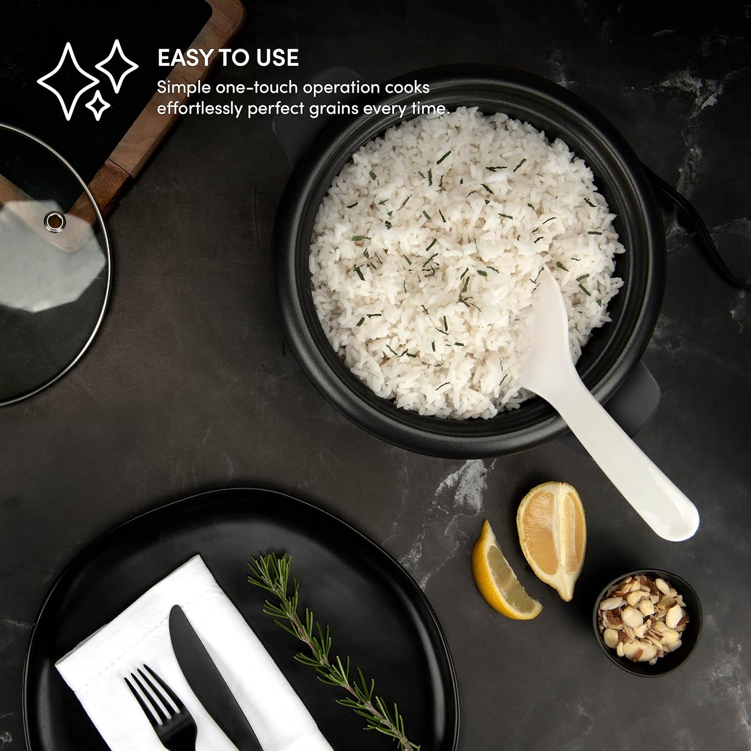 RCA RMW733-BLACK RMW733 0.7 Cu. Ft. Microwave, Black & Aroma Housewares 6-Cup (Cooked) / 1.5Qt. Rice & Grain Cooker (ARC-363NGB),Black,6-Cup Cooked / 3-Cup Uncooked