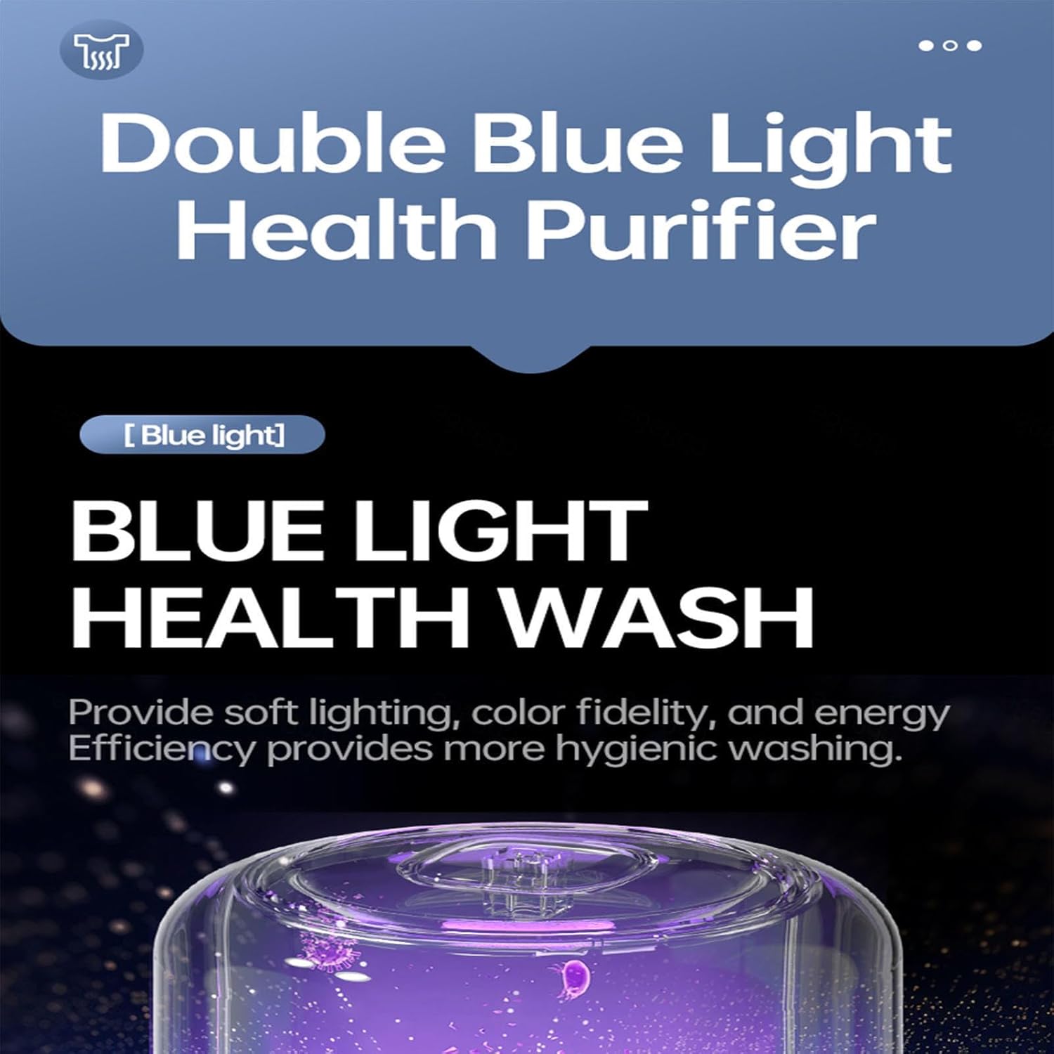 Portable Mini Washing Machine for Underwear 360° blue light disinfection 1.5L Mini Laundry Machine USB Charging with 2 Modes for Bra, Underwear, Socks