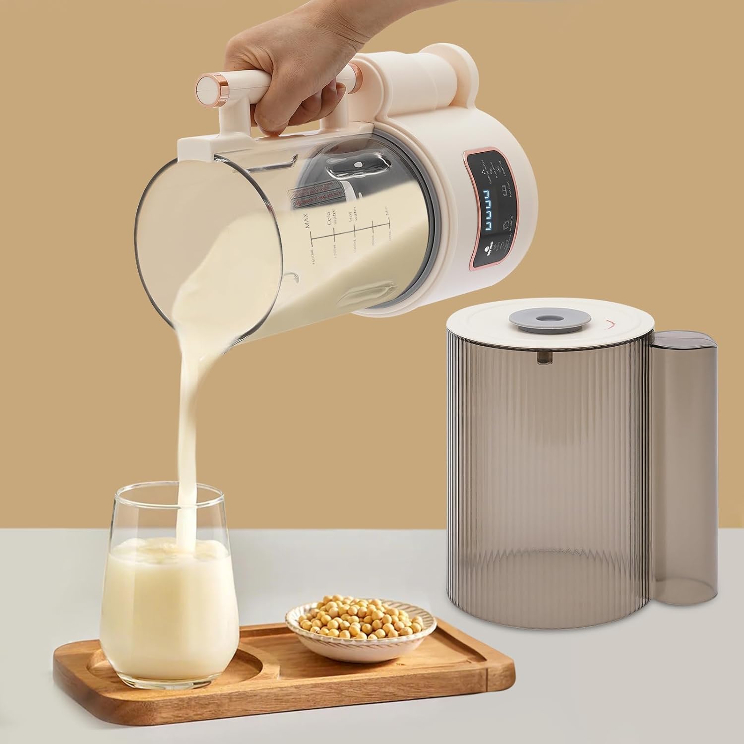 50oz Nut Milk Maker Machine, Automatic Soy Milk Maker with Auto Clean, Boil Water, Delay Start, Keep Warm, Homemade Plant-Based Oat, Multi-Function Blender