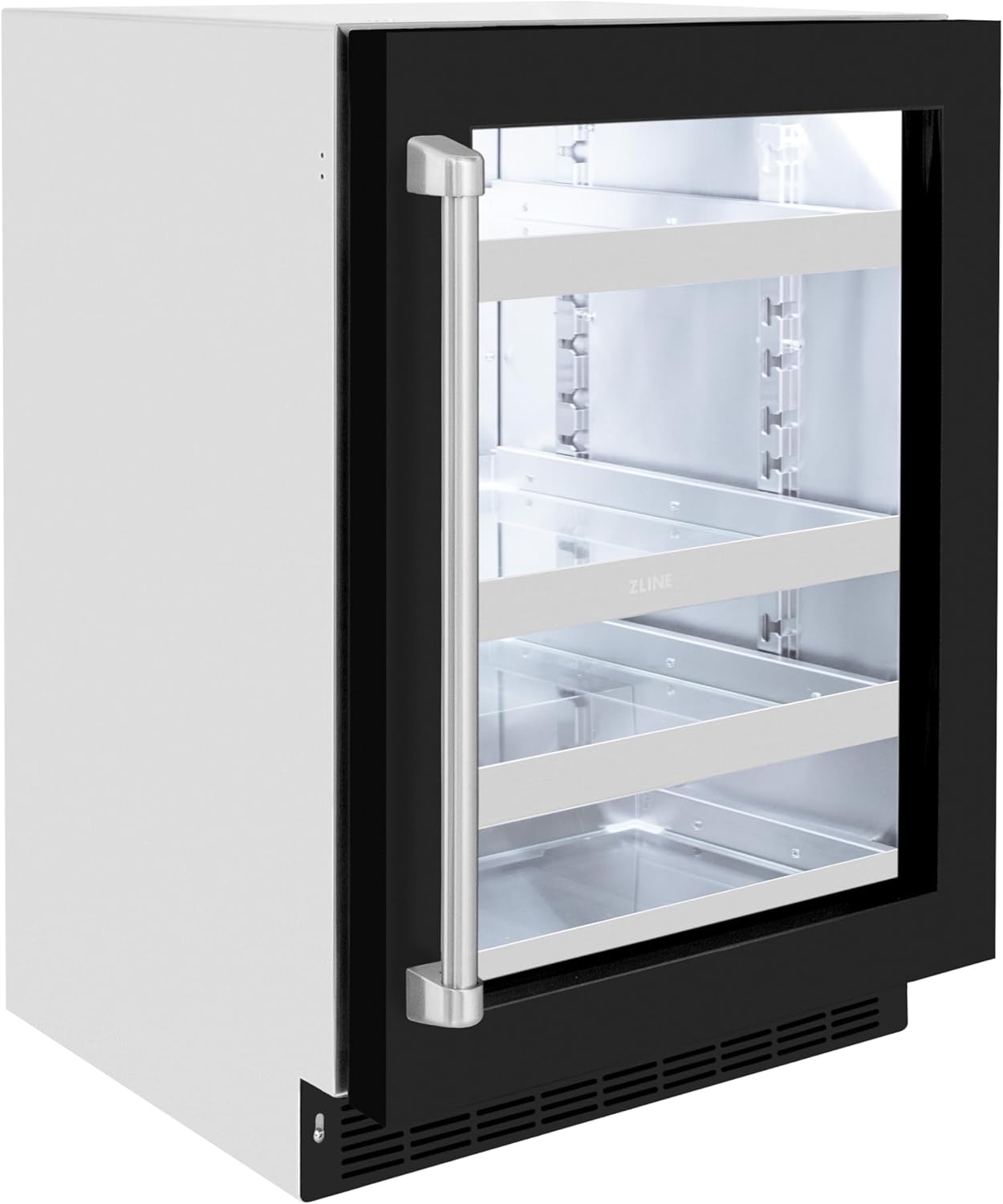ZLINE 24 in. Touchstone 151 Can Beverage Fridge With Black Matte Glass Door (RBSO-BLM-24)