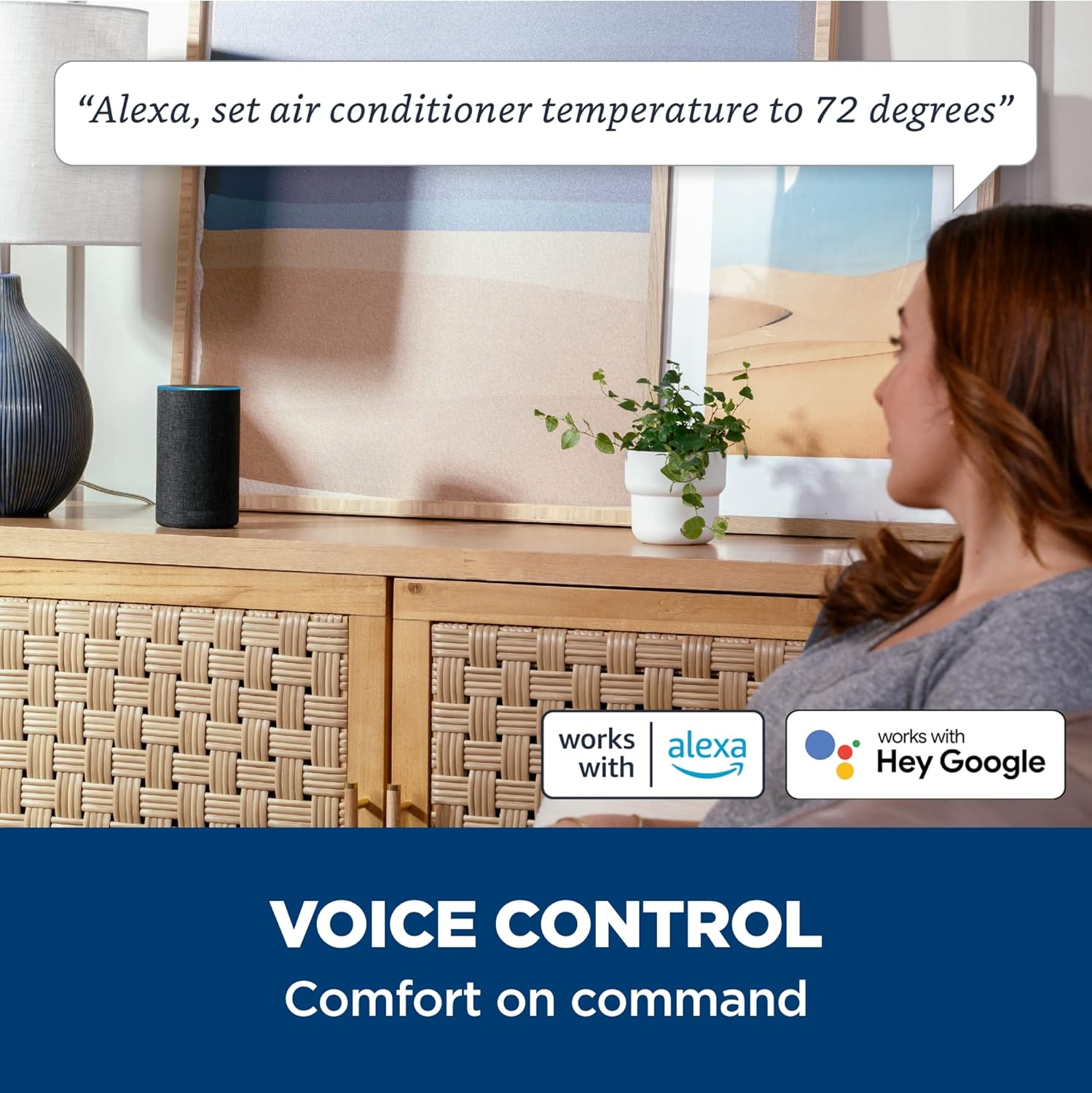 GE Window Air Conditioner 10000 BTU, Wi-Fi Enabled, Energy-Efficient Cooling for Medium Rooms, 10K BTU Window AC Unit with Easy Install Kit, Control Using Remote or Smartphone App