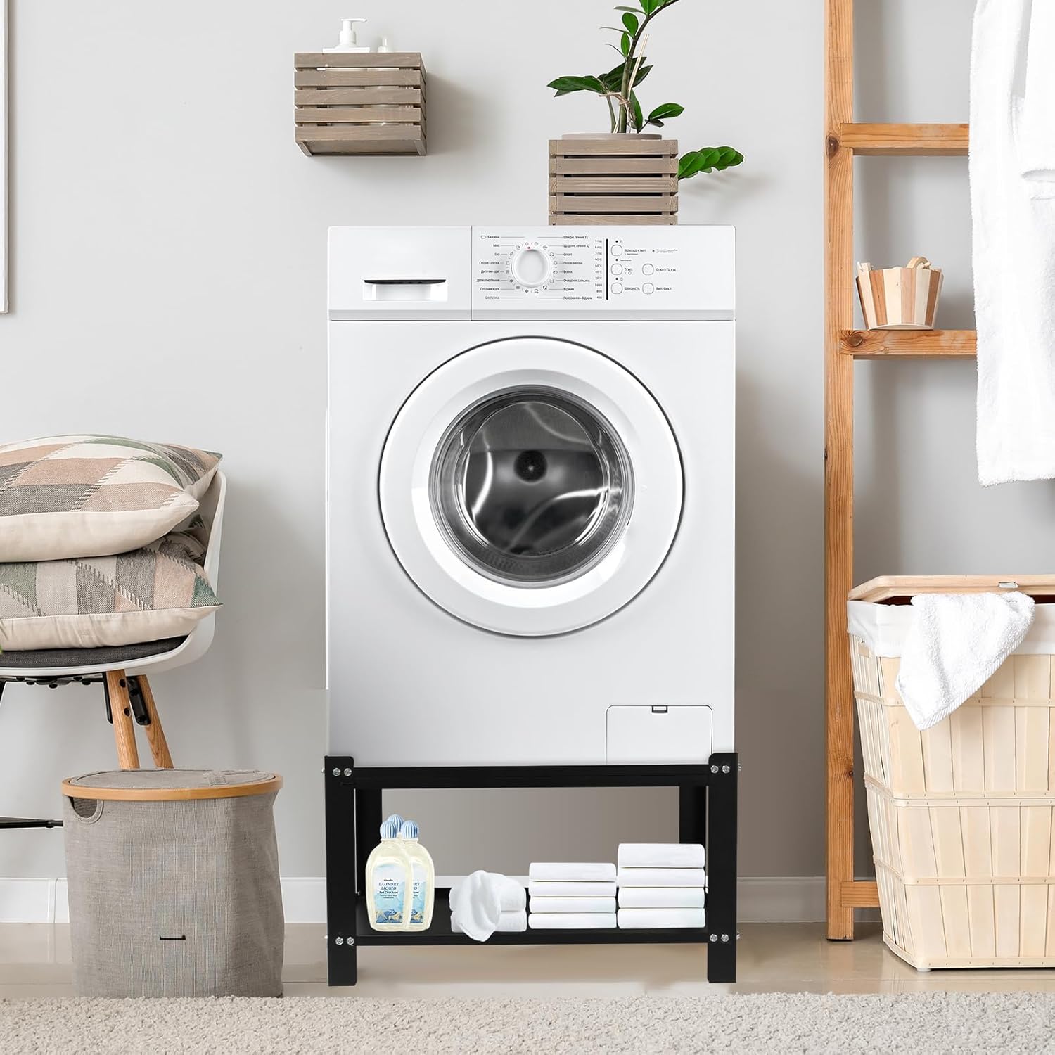Universal Laundry Pedestal for Washer and Dryer Stand W28''xD28''xH16'' - 700lbs Load Capacity Heavy Duty Washing Machine Stand