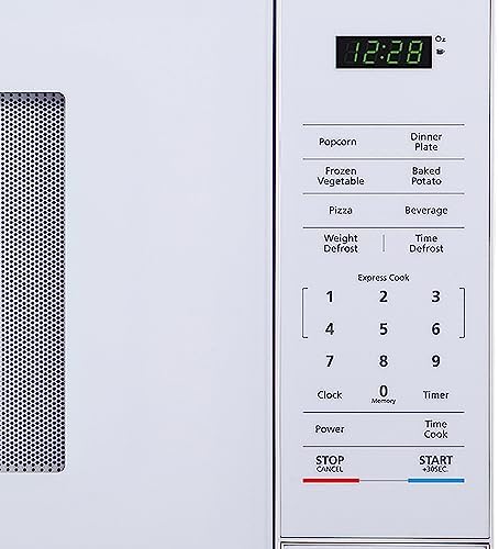 Magic Chef Compact Countertop Microwave Oven, 1,000 Watts, White, 1.1 Cu. Ft. - Digital Kitchen Appliance with One-Touch Cooking, Child Lock, Timer, Reheat, Defrost, and 10 Power Levels