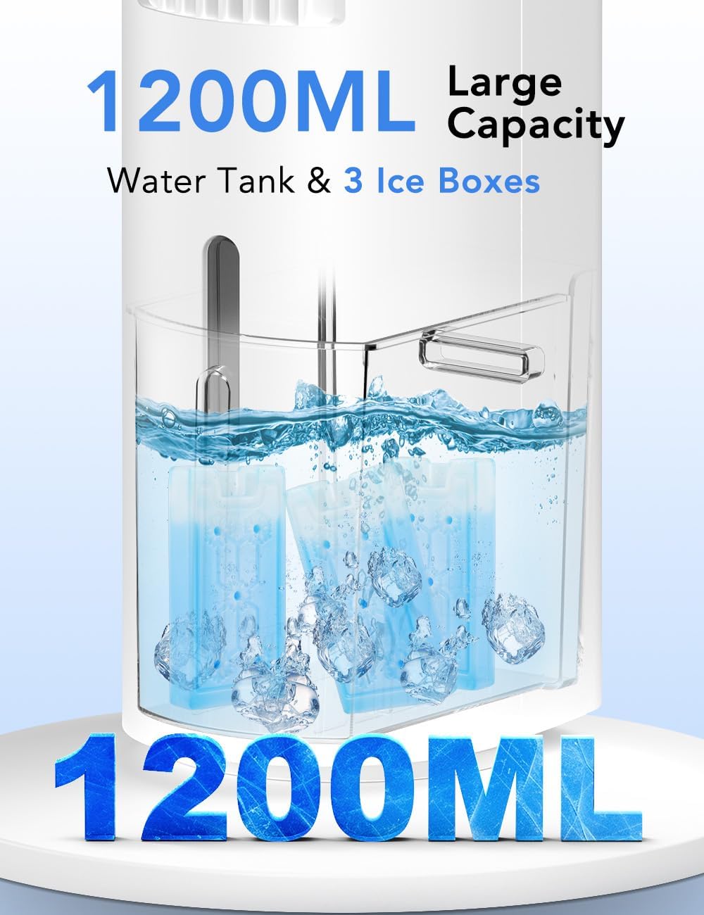 Portable Air Conditioners Windowless, 2025 Upgraded Cooling System, 35 Inch Evaporative Air Cooler w/3 Speeds