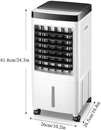 Portable Air Conditioner, 10L Evaporative Cooler with Remote Control, Adjustable Wind Speeds - Perfect for Bedrooms, Living Rooms & Outdoor Use, Energy-Efficient White Design