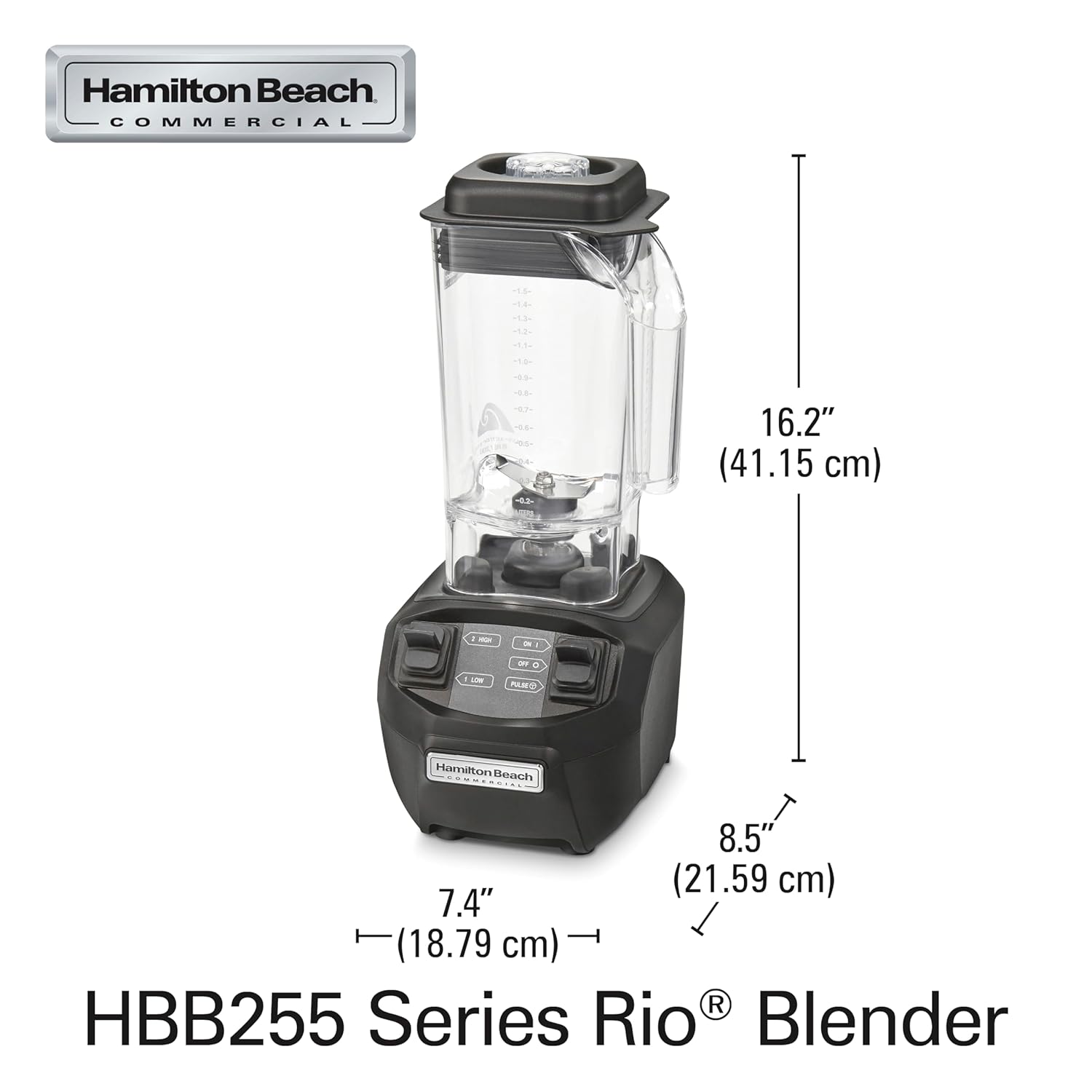Hamilton Beach Commercial HBB255 Rio Bar Blender, 1.6 Horsepower, 48 Ounce Capacity, BPA-Free Container, NSF Certified