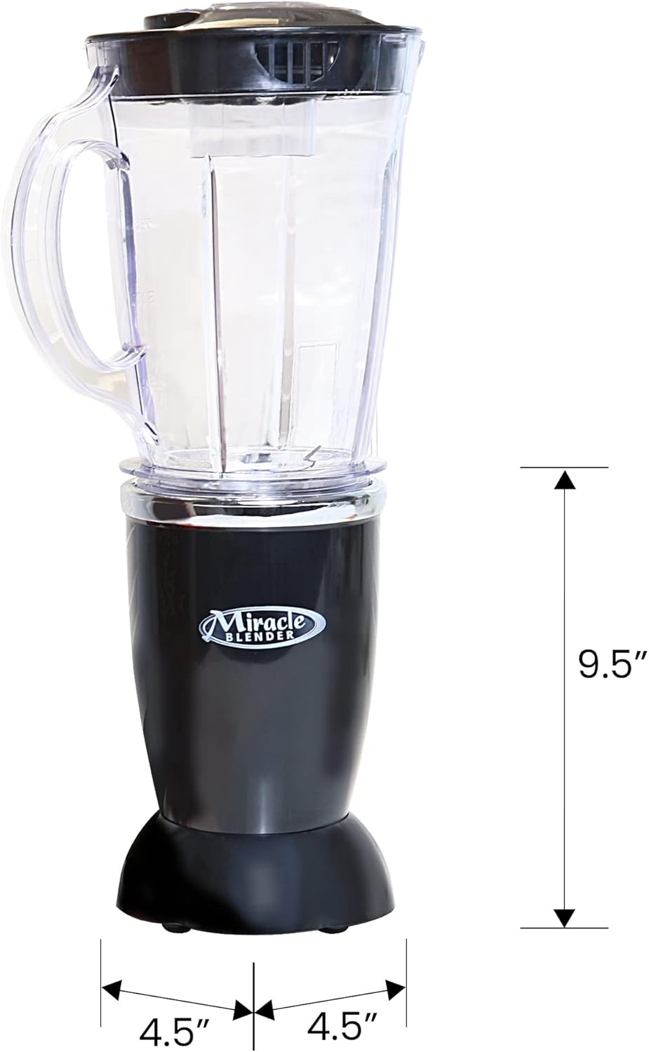 Total Chef Miracle Blender – Electric Mixer for Smoothies, Ice Crush & Pulse Function, Heavy Duty Bullet Pitcher licuadora, Kitchen Appliance, Dishwasher-Safe Jar, Black