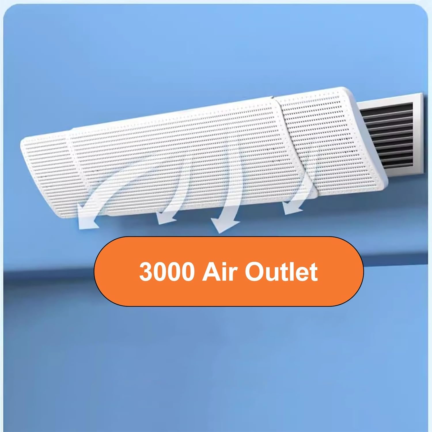 Adjustable Air Conditioner Deflector for Central AC - Universal Vent Cover with 3000 Dense Holes, Anti-Direct Blow Design