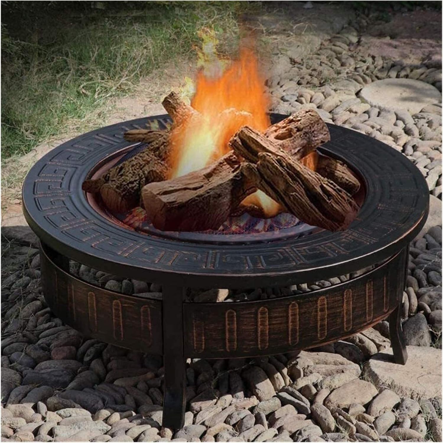 Fire Pits Outdoor Wood Burning Fire Pit Bonfire Wood Burning Patio Coal Grill Firepit