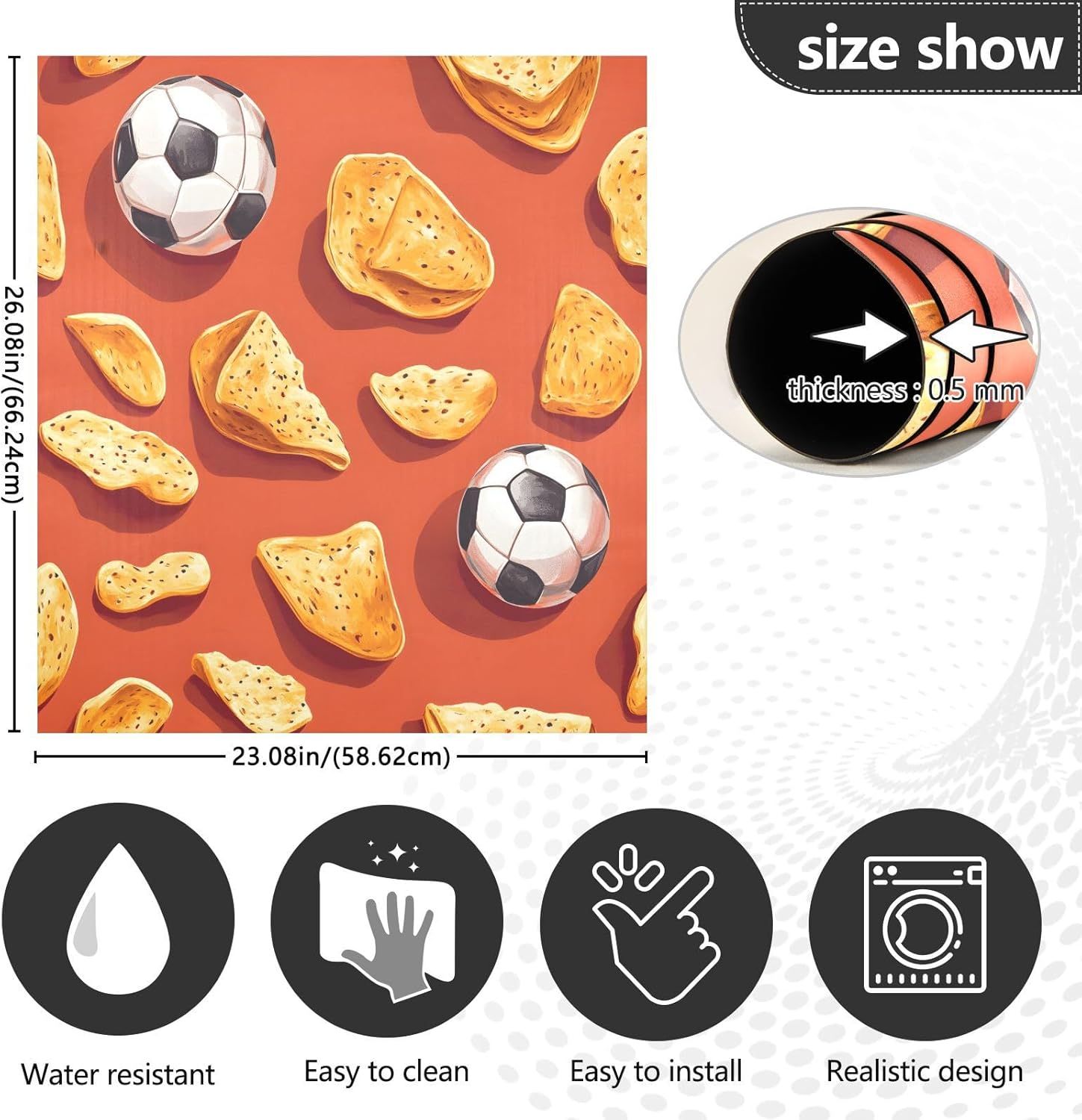 Dishwasher Magnet Cover Large Magnetic Stickers Football Pattern Front Dishwasher Cover Reusable Decal for Home Kitchen Anti-Scratch Refrigerator Decorative Lid Washing Machine Laundry 23