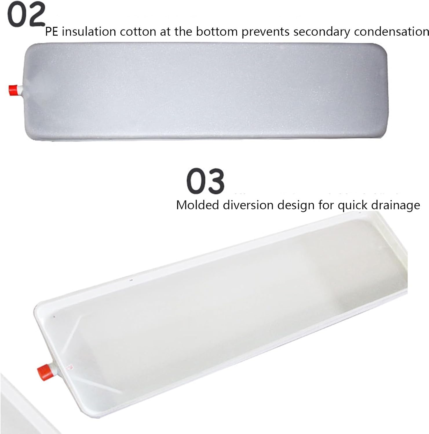 Air Conditioner drip pan with Drain air Conditioner Water Catcher Portable for:Air Conditioner Outdoor Unit(211x24cm/83.1x9.4in)