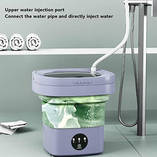 Portable Washing Machine, 6.5L Folding Mini Washing Machine Bucket Washer for Socks Underwears or Small Items, Fully Automatic Deep Cleaning Spin Dryer for Camping, RV, Travel ( US