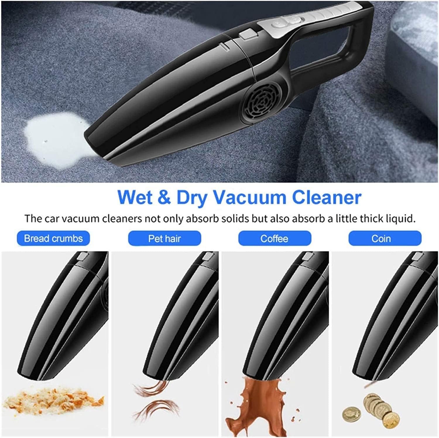 Portable Car Vacuum Cleaner for Auto Handheld Vaccum Cleaner Car Vacuum Cleaner Cable 12V Vacuum Cleaners Portable for Car,Home