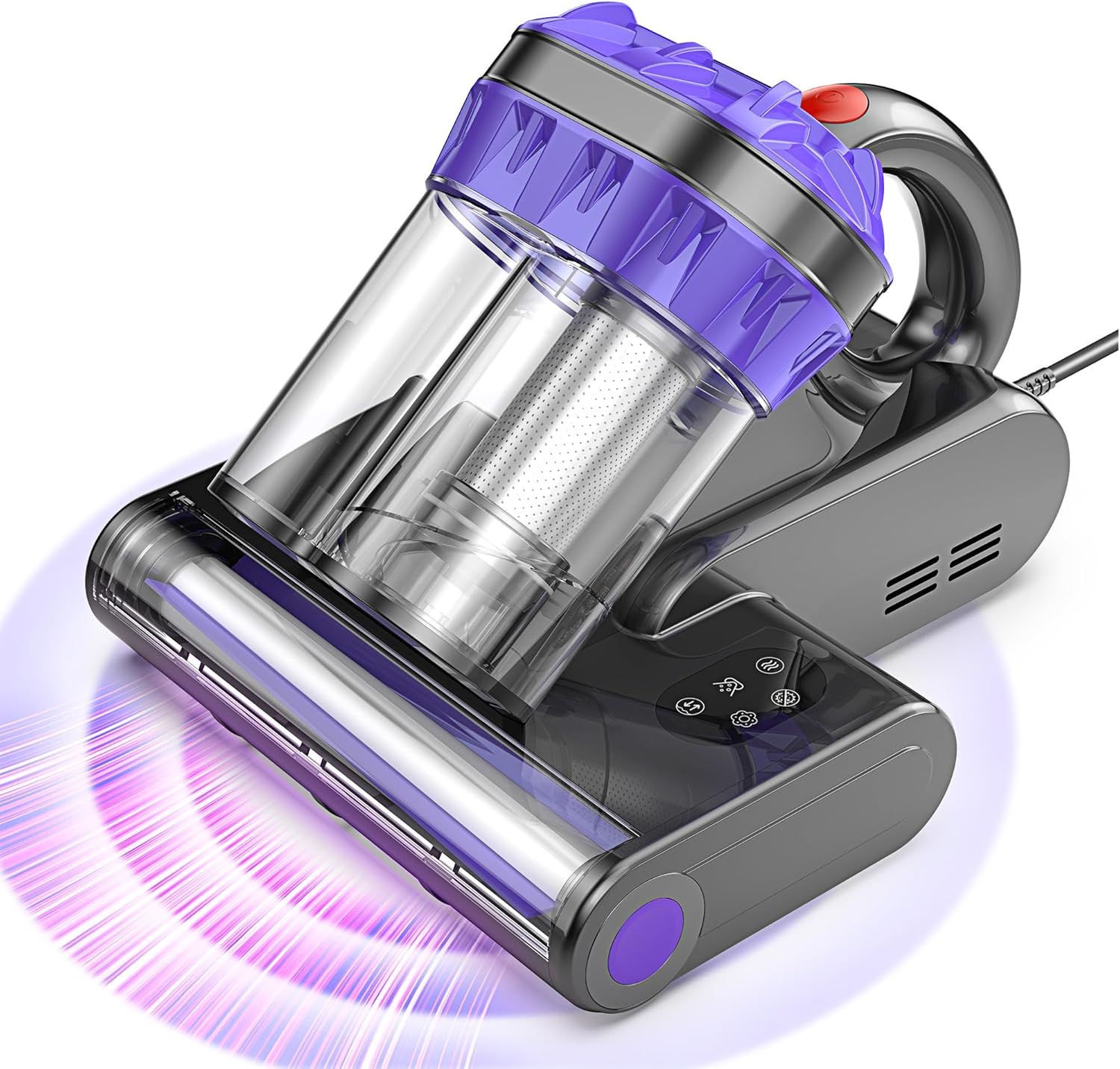 Mattress Vacuum Cleaner, Handheld Bed Vacuum Cleaner with 16Kpa Suction, 253.7nm UV-C Light & 149℉ Hot Air, 550W Double-Cup Handheld Vacuums for Bed, Sofa, Couch, Crib, Corded