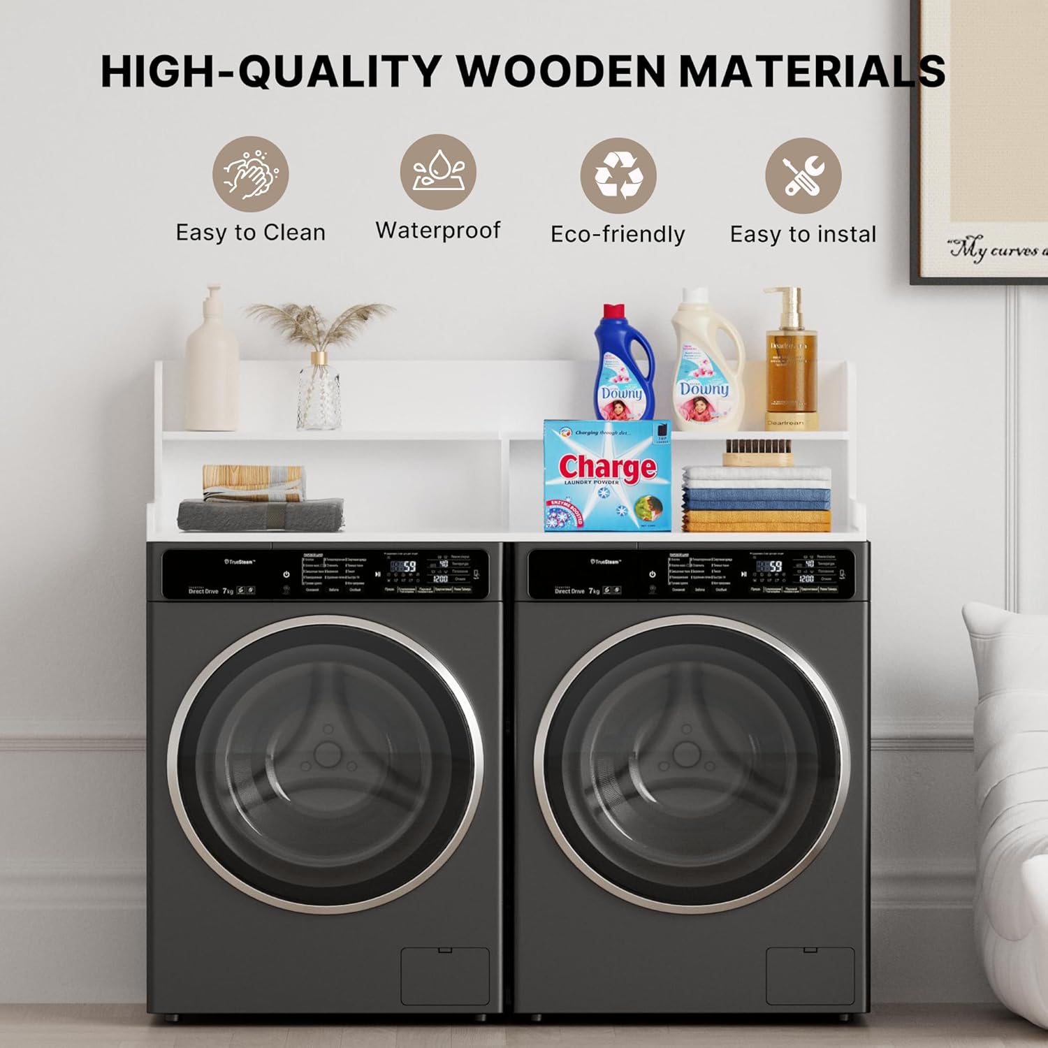 Washer Dryer Countertop with Non-Slip Pads, 2.75