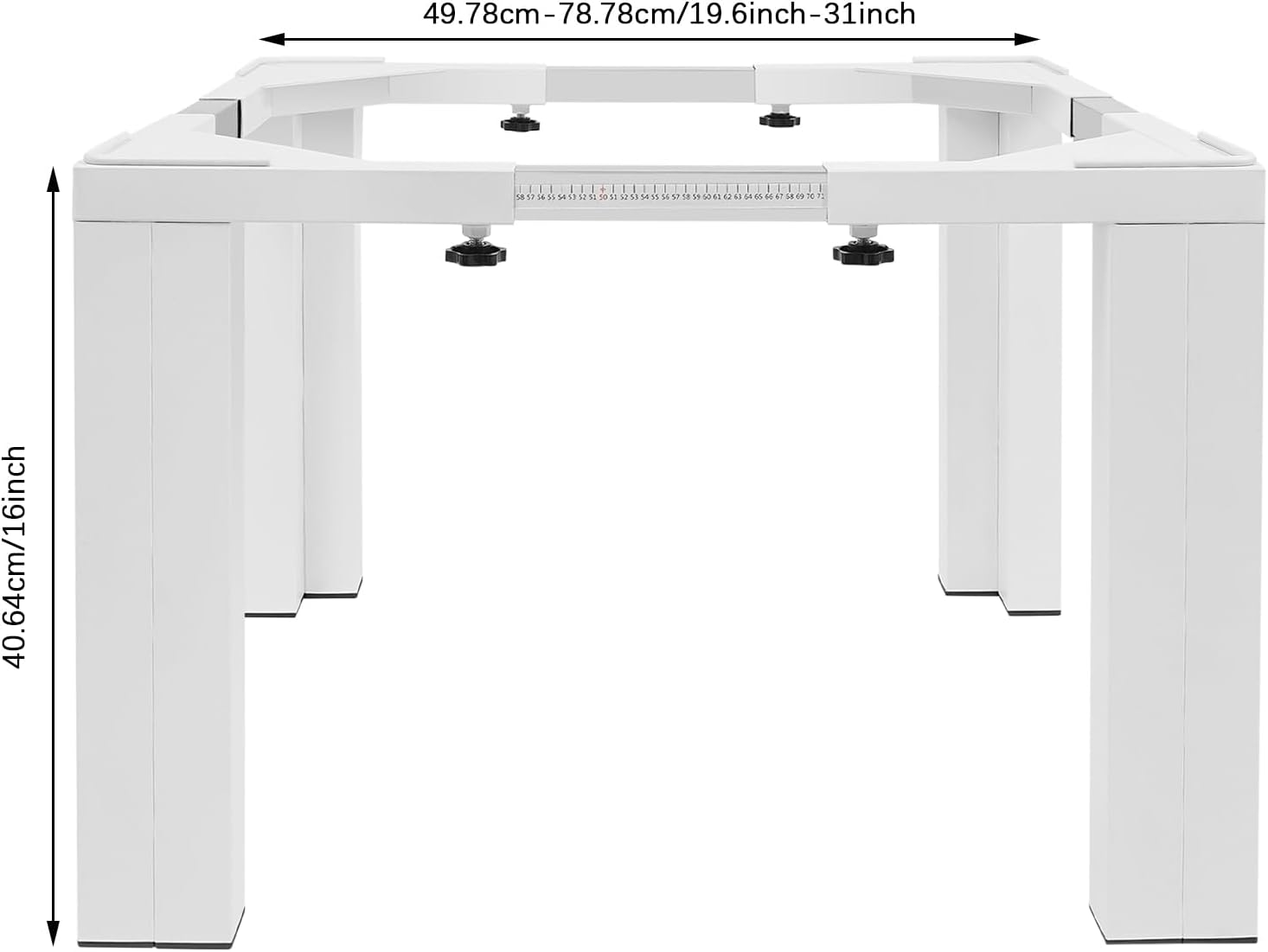 Heavy Duty Stainless Steel Washing Machine Stand 1200Lbs, Adjustable Washer Dryer Refrigerator Base 16In Height, Universal Appliance Rack for Laundry Room, Home, Commercial Use (White)
